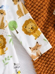 Cozy Pixies Newborn Baby Boy/Girl Cartoon Animal Pattern Knitted Soft Crew Neck Long Sleeve Romper Fall Winter - Multicolor - View 4