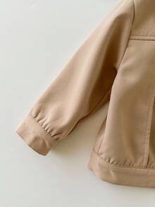 Cozy Pixies Baby Boy Letter Pattern Lapel Long Sleeve Cardigan, Versatile & Comfortable Fall Winter