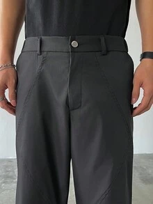 Claim Dot Pantaloni neri larghi e dritti da uomo, autunnali