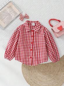 SHEIN LMoss Kids LMoss Baby-Mädchen modisches und süßes gestreiftes Langarmshirt, perfekt für und Urlaub, Herbst-Oberteile, Herbst-Langarmshirts, Langarmshirts, kariertes Hemd für Baby-Mädchen, rotes Gingham-Shirt für Baby-Mädchen, rotes Hemd für Baby-Mädchen, kariertes Hemd für Baby-Mädchen, kariertes Hemd für Baby-Mädchen