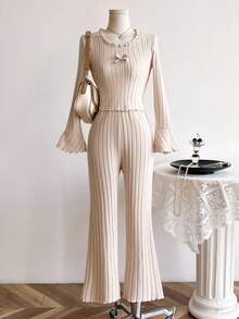 Sweetra Young Tween Girls Casual Everyday Comfortable T-Shirt And Pants Set, Student T-Shirt Outfit Fall Winter