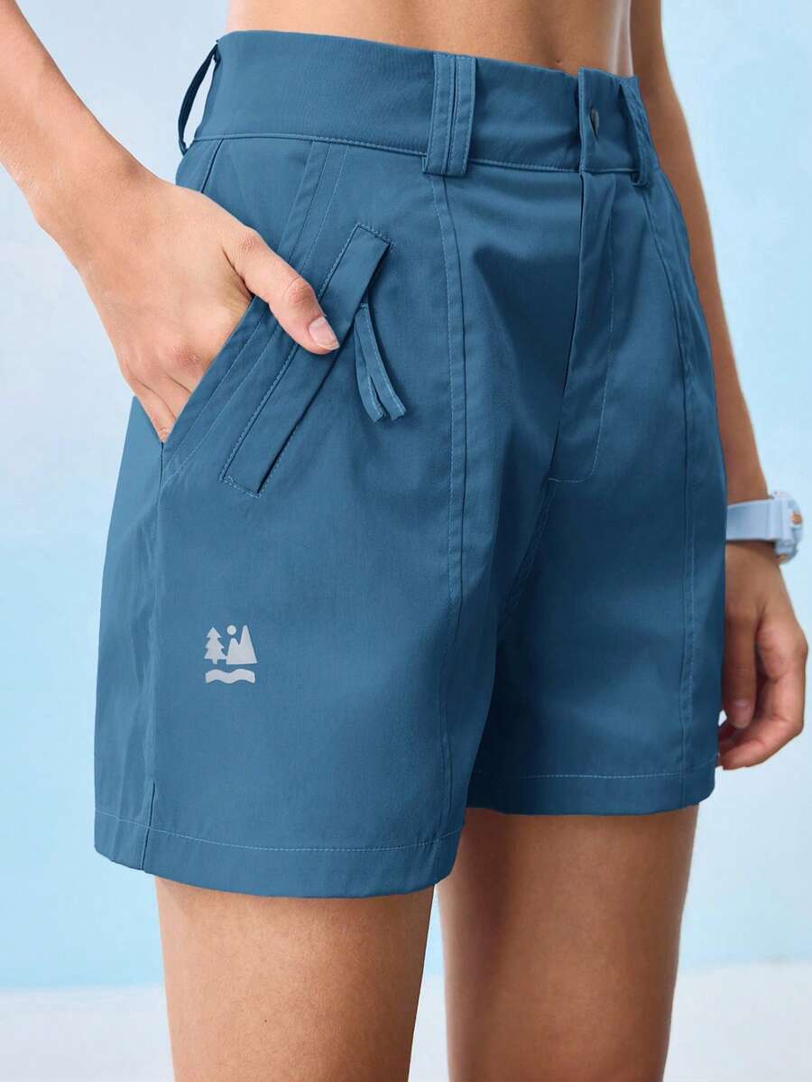 In My Nature 女士户外徒步露营运动城市通勤短裤速干短裤女式短裤女式露营女式蓝色短裤女式徒步短裤女式户外短裤