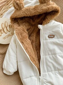 Newborn Baby Girl Cute Versatile Warm Hooded Padded Coat, Autumn/Winter Fall