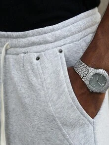 Manfinity Hypemode Men's Loose Fit Casual Sweatpants, Versatile Street Style Joggers Suitable For Streetwear, Casual Daily Wear, Weekend Outings, Music Festivals, Social Gatherings And More. This Pant Is An Essential Versatile Piece In A Man's Wardrobe, Making It A Great Gift For Boyfriends Or Husbands. Oversized Sweatpants  Sweats Sweatpants Wide For Men Pro Club Sweat Pants Grey Baggy Sweatpants