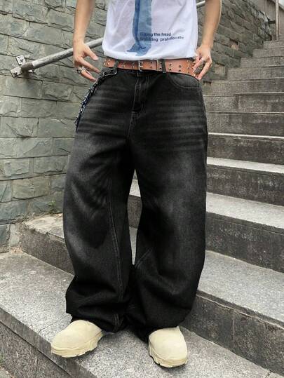 SHEIN Casual Lösa Baggy Mångsidiga Vardagsjeans Tonårspojkar