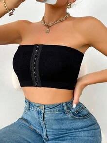 Seamless Front Closure Strapless Women's Tube Bra