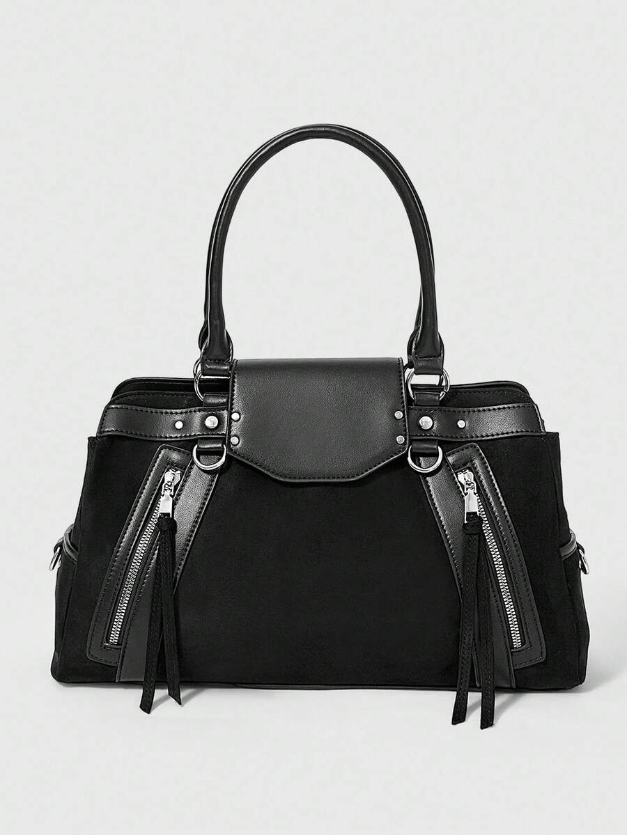 ROMWE Grunge Punk Ladies' Handbags - Black - View 1