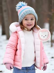 Cozy Pixies Baby Girl Cartoon Rabbit Thermal Lined Hooded Long Sleeve Thick Warm Jacket Fall Winter - Pink - View 1