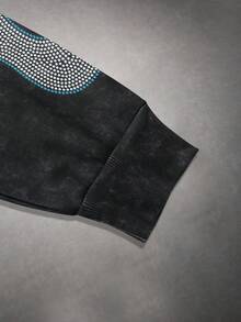 Manfinity EMRG 男士时尚自由女神像印花卫衣和运动裤套装，秋冬装 - 彩色 - 查看 4