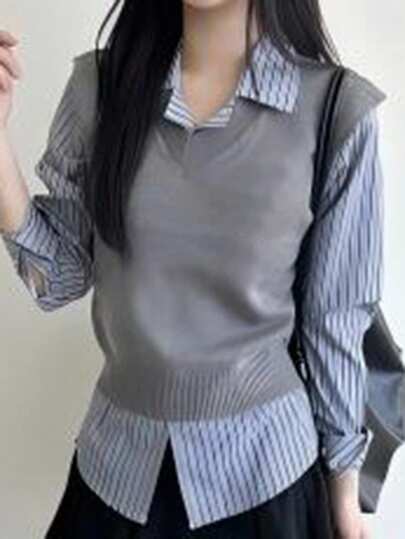 DAZY 法式学院风修身女士秋冬针织背心