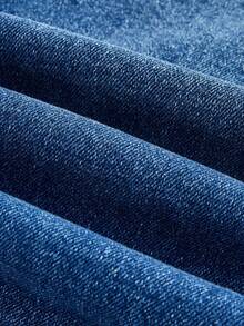 lacRébo 高腰深蓝色修身紧身牛仔裤秋季女装秋冬 - 深色水洗藍 - 查看 8