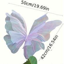 1pc Giant Artificial Flower Yarn Butterfly Poppy Flowers - 50cm/19.69inch Three-Dimensional Butterfly New Marriage Decor For Living Room, Bedroom And Balcony Home Decor Fake Butterfly, Wedding Part Venue Decoration - Multicolor - View 7