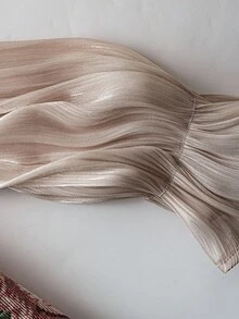 Velvienne Đầm xòe tay lỡ cổ vuông họa tiết hoa cổ điển cỡ lớn thanh lịch - Màu be - Xem 6