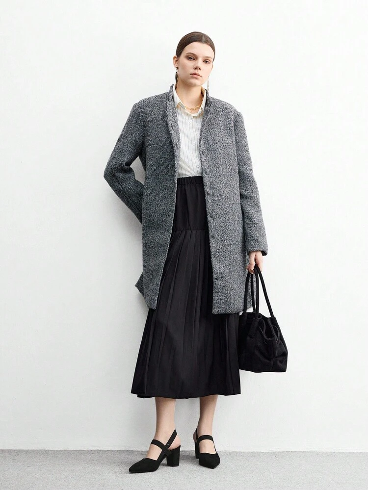 CUCCOO BIZCHIC Women's Fashion Black Comfortable Elastic Band Pointed Toe Chunky High Heel Pumps, Essential For Commuting, Vacation And Outings For Christmas Spring Shoes