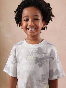 SUMWON Kids Camouflage Pajama Set Short Sleeve T-Shirt And Shorts Two Piece Sleepwear Night Wear Comfort Grey Pattern Matching Set For Casual And Vacation - Multicolor - View 5