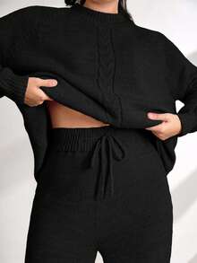 EURMUSE Ladies' Plain And Simple Daily Style Belt And Woolen 2pcs/Set