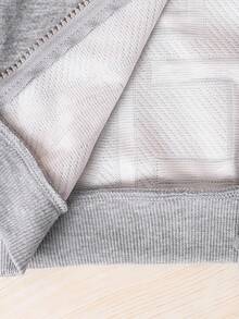 2 件套幼儿男婴字母刺绣纹理针织连帽夹克，带拉链，松紧腰直筒裤，儿童服装，婴儿服装，春/秋/冬，6 个月-3 岁 - 灰色 - 查看 5