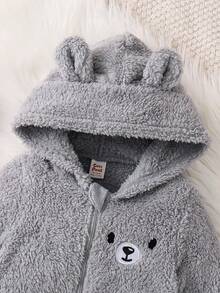 Cozy Pixies Baby Boy Cartoon Rabbit Ear Hooded Thick Jumpsuit Baby Winter Jumpsuit Hooded Baby Jumpsuit Warm Baby Jumpsuit Baby Fleece Jumpsuit Baby Sherpa Jumpsuit Fall