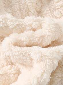 Cozy Pixies Baby Girl Strawberry Textured Fleece Thick Hooded Long Sleeve Jacket, Versatile & Comfortable Fall Winter - Apricot - View 8