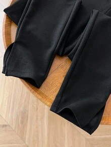 SHEIN Clasi Women's Plus Size Double-Breasted Pants Fall Cloth For Women