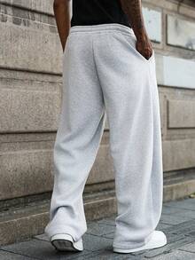 Manfinity Hypemode Men's Loose Fit Casual Sweatpants, Versatile Street Style Joggers Suitable For Streetwear, Casual Daily Wear, Weekend Outings, Music Festivals, Social Gatherings And More. This Pant Is An Essential Versatile Piece In A Man's Wardrobe, Making It A Great Gift For Boyfriends Or Husbands. Oversized Sweatpants  Sweats Sweatpants Wide For Men Pro Club Sweat Pants Grey Baggy Sweatpants