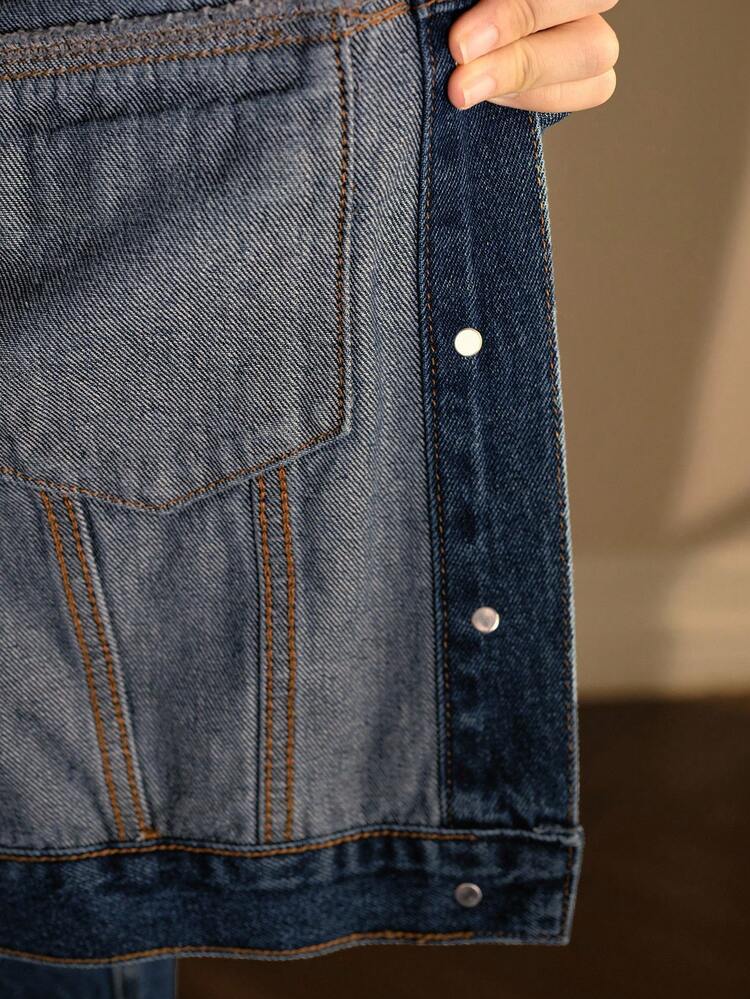 VESTE EN JEAN À BOUTONS ORNÉS DE STRASS, AUTOMNE/HIVER