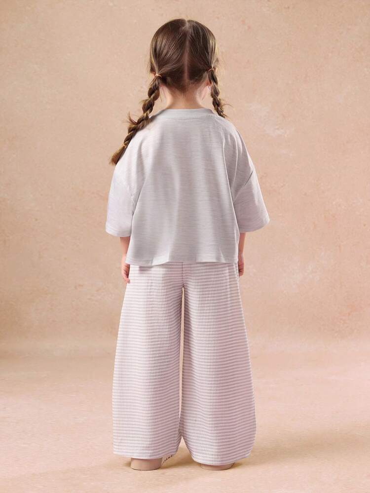 Oversized Tee With Waffle Textured Pants