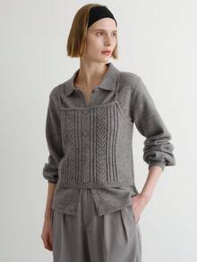 FRIFUL Women's Solid Dark Grey Turtleneck Long Sleeve Knit Cardigan With Loose Fit Camisole, Casual Versatile Sweater Set, Autumn