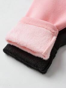 2件装女婴秋冬款松紧腰保暖羊毛紧身裤 - 彩色 - 查看 3