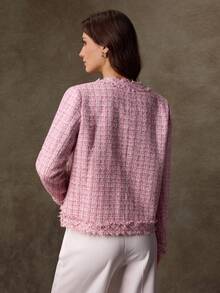 Lilora Women's Elegant Plaid Long Sleeve Single-Breasted Overcoat, Autumn/Winter Officeelegance Old Money,Concert,Tweed,ملابس شتوية للنساء