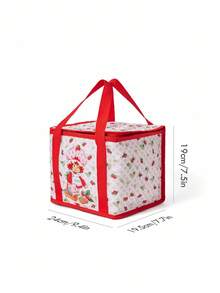 Strawberry Shortcake X SHEIN 1 Pc Cute Strawberry Printed RPET Thermal Insulated Lunch Bag,Keeps Food Warm Or Cold, Picnic Bag, Large Capacity, Can Hold Lunch Boxes And Drinks, Suitable For Picnics, Camping, Travel, Home Use, Suitable For Families, And Students,Strawberry,Gift Ideas, Summer / Spring , Vacation - Multicolor - View 5