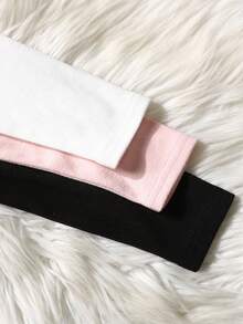 SHEIN 3-Pack Tween Girls Casual Thermal Underwear Set - Long Sleeve Mock Neck Fitted Thermal Lined Top And Leggings, Pink, White, Black Girls Activewear Sets Girls Yoga Set Girls Leggings Set Girls Plain Tank Set Cute Workout Set - Multicolor - View 6