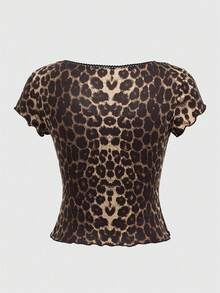 ROMWE Ladies' Leopard Print T-Shirt, School