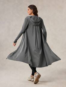 OutZeal SunProof UPF50+ Cooling Hooed Long-Length Sun Protection Jacket Women With Mask, Detachable Brim, Hat Hole - Dark Grey - View 8