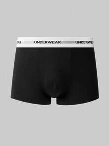 SHEIN 5pcs/Pack Men's Solid Color Briefs With Letter Waistband - Multicolor - View 4