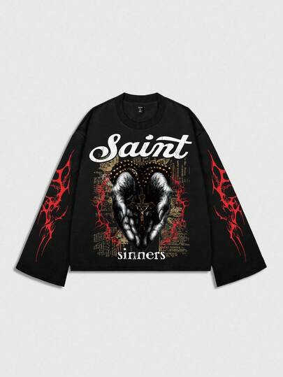 Street Life Oversized, locker sitzende Kurzarm T-Shirts, Streetwear für Herren, Herbst