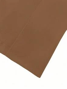 Selianne 女士时尚纯色立领长款大衣，秋冬 - 棕色 - 查看 8