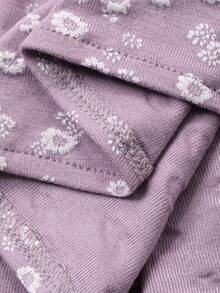 DAZY Camisón de mujer sin mangas con cuello de volantes y cintura ceñida con estampado floral diminuto - Púrpura malva - Ver 8