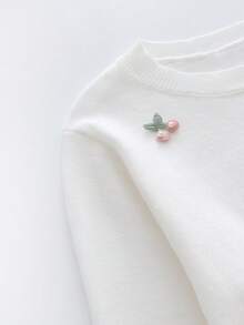 SHEIN PETITE 女式不对称斗篷开衫，厚针织毛衣上衣，纯色二合一前开襟外套，秋冬 - 白色 - 查看 3