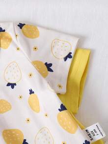 SHEIN 2件套新生女宝宝可爱休闲碎花针织短袖连体衣套装