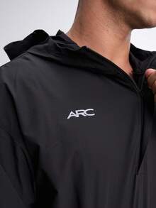 ARC Men's Casual Versatile Simple Hooded Long Sleeve Jacket - Black - View 6