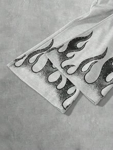 PAVTROS 男士火焰印花连帽衫和运动裤套装，秋冬服装 - 彩色 - 查看 5