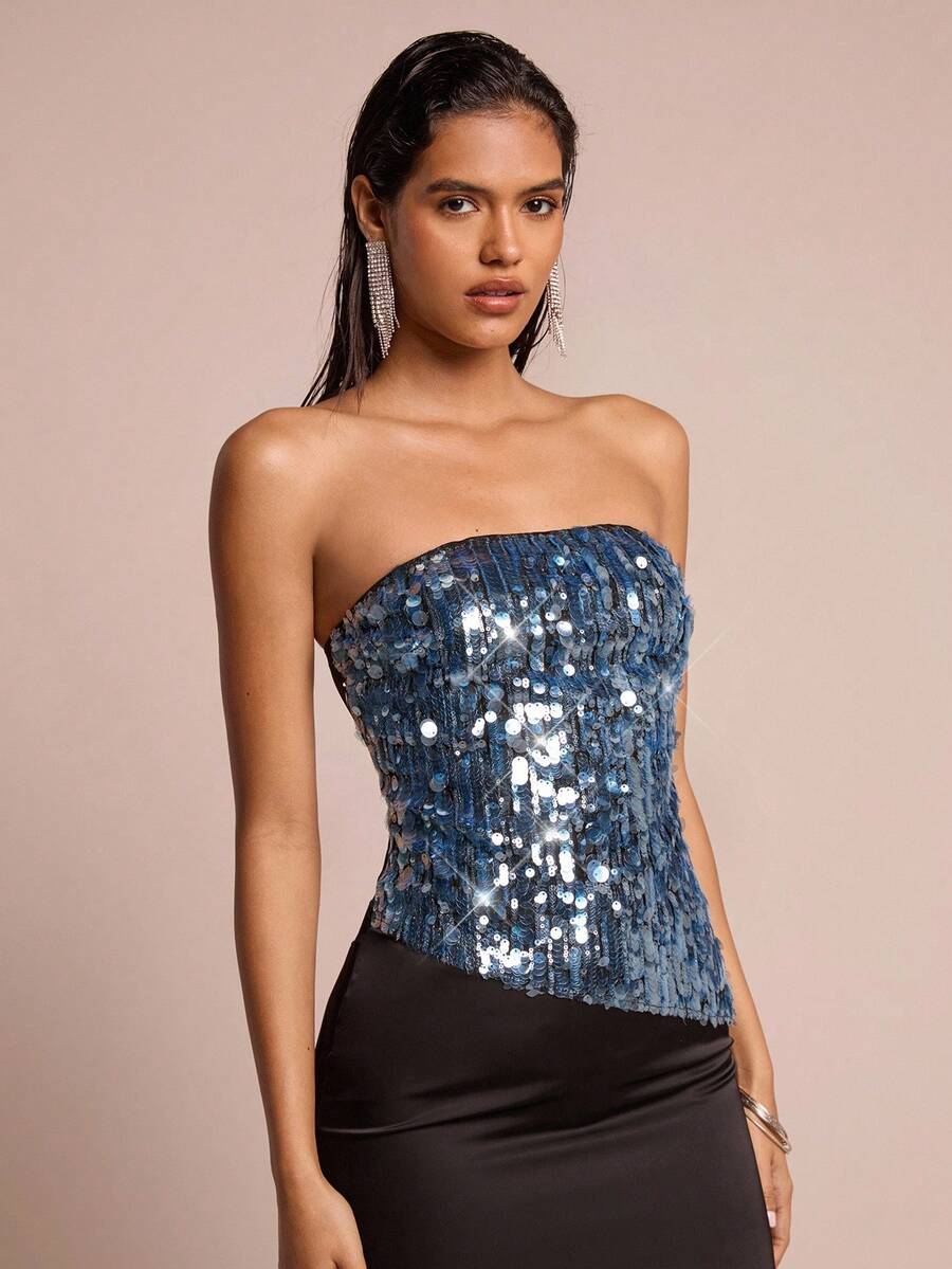 Glamine 女式新款波西米亚度假沙滩装露背吊带背心，采用特殊串珠面料，返校连衣裙，女式街头服饰，生日连衣裙，女式外出上衣，女式 Y2k 可爱 - 彩色 - 查看 1