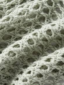 ROMWE Fairycore Fariycore 秋冬森系森系网眼针织拼布条纹碎花长袖绿色大码毛衣，亚文化仙女风大码秋冬长袖女针织衫 - 彩色 - 查看 4