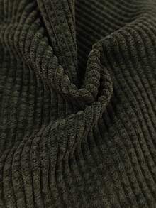 EMERY ROSE Casual Solid Color Cropped Jacket, Versatile For Commuting, Autumn Green Jacket Crop Jacket - Army Green - View 5