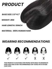 Hair Topper 3.5*4.7Inch Transparent Lace Base Women Toupee Invisible Free Part Hair Toppers - SNatural - View 3