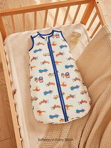 Cozy Pixies 一件式婴儿床上用品汽车图案加厚柔软舒适新生儿襁褓睡袋，通过Oeko-Tex认证 - 彩色 - 查看 1