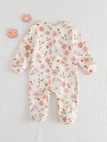 Cozy Pixies Tutina a maniche lunghe con girocollo in maglia morbida con stampa floreale ditsy per bambina - Multicolore - Visualizzare 2