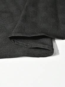 Manfinity Homme 男士纯色缺口领短袖衬衫和口袋短裤套装 - 黑色 - 查看 7