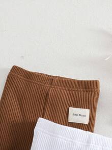 SHEIN 3pcs/Set Toddler Ribbed Pants, Versatile Bottoms For Spring & Autumn Fall Winter